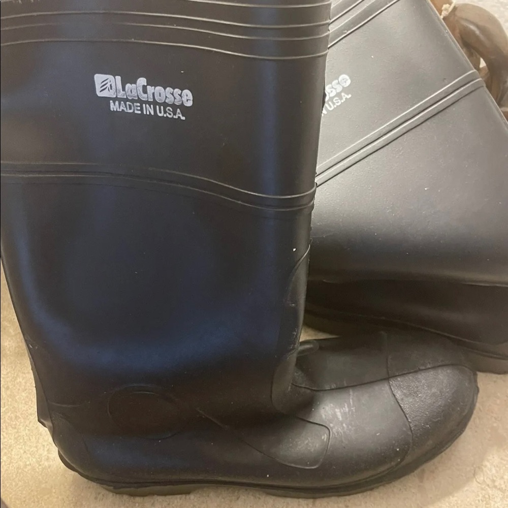Men's Size 11 LACROSSE Tall Black Waterproof Rubber Rain Hunting Fishing Boots
